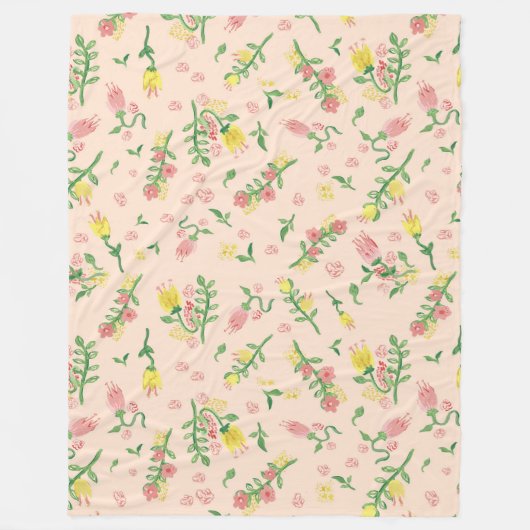 Wasserfarbe Tulip Große Blanket Fleecedecke (Vorderseite)