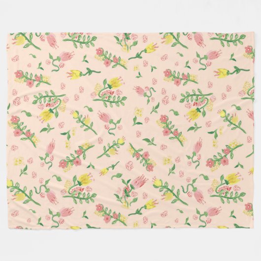 Wasserfarbe Tulip Große Blanket Fleecedecke (Vorderseite (Horizontal))