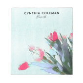 Wasserfarbe Tulips Bouquet Illustration Florist Notizblock (Vorderseite)