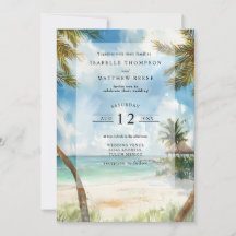 Wasserfarbe Tulum Tropical Beach Hochzeit