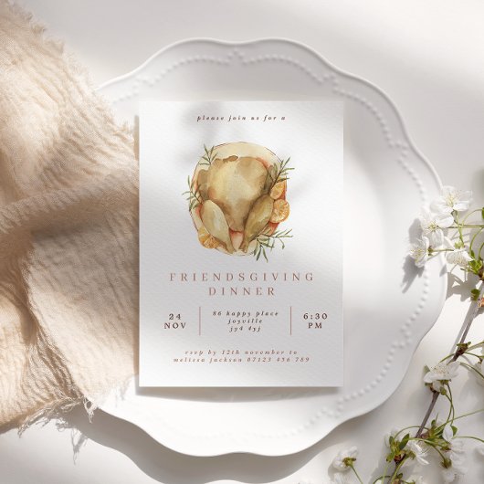 Wasserfarbe Türkei Freundliches Abendessen Einladu Einladung