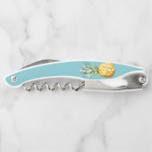 Wasserfarbe Türkis Ananas Sommer Niedlich Kellnermesser (Rückseite)