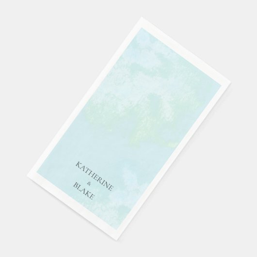 Wasserfarbe Türkis Moderne, maßgeschneiderte Hochz Serviette (Ecke)