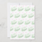 Wasserfarbe Twins Pea Pods Kinderdusche Einladung (Rückseite)