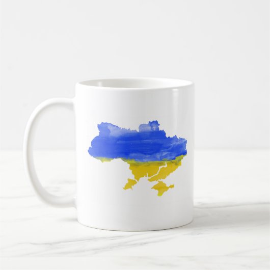 Wasserfarbe Ukrainische Karte Kaffeetasse (Links)