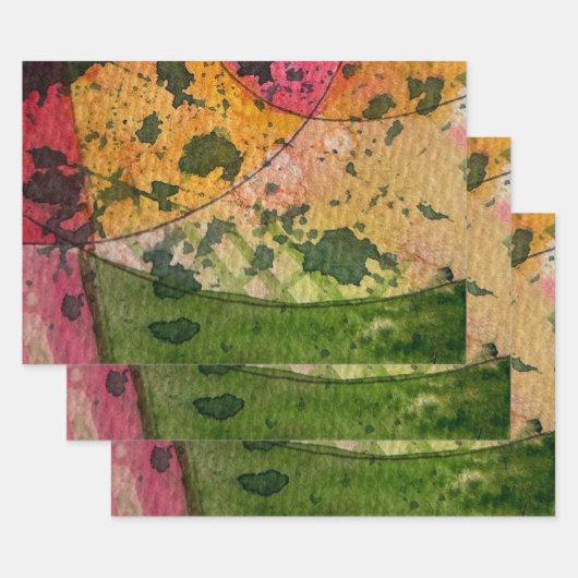 Wasserfarbe und Abstrakte Ausdruckskraft Kunst Geschenkpapier Set (Set)