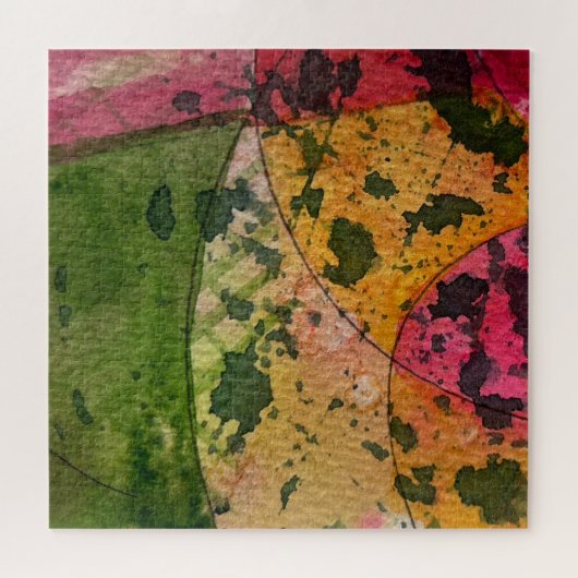 Wasserfarbe und Abstrakte Ausdruckskraft Kunst Puzzle (Horizontal)