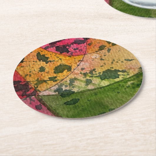 Wasserfarbe und Abstrakte Ausdruckskraft Kunst Runder Pappuntersetzer (Angewinkelt)