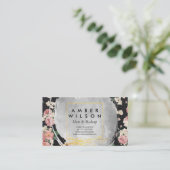 Wasserfarbe und elegante Blumen Visitenkarte (Stehend Vorderseite)