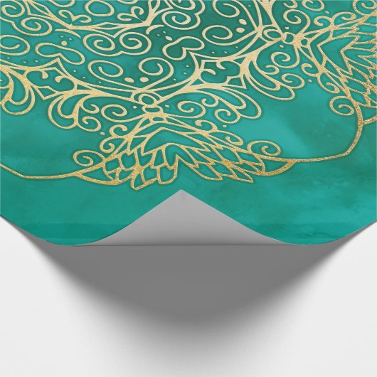 Wasserfarbe und Gold Mandala Geschenkpapier (Ecke)