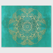 Wasserfarbe und Gold Mandala Geschenkpapier (Flach)