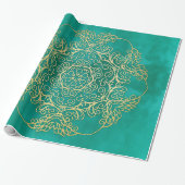 Wasserfarbe und Gold Mandala Geschenkpapier (Ungerollt)