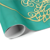 Wasserfarbe und Gold Mandala Geschenkpapier (Rolleneckpunkt)