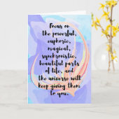 Wasserfarbe und Kalligraphie Gesetz der Anziehungs Karte (Gelbe Blume)