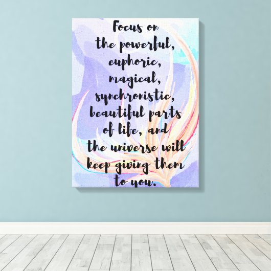 Wasserfarbe und Kalligraphie Gesetz der Anziehungs Leinwanddruck (Insitu (Holzboden))