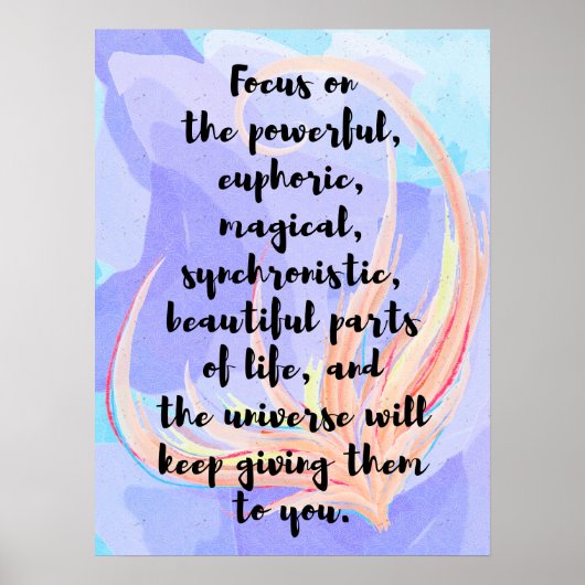 Wasserfarbe und Kalligraphie Gesetz der Anziehungs Poster (Vorne)