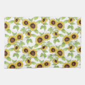 Wasserfarbe und Pen Sonnenblumen Muster Geschirrtuch (Horizontal)