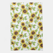 Wasserfarbe und Pen Sonnenblumen Muster Geschirrtuch (Vertikal)