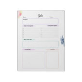 Wasserfarbe und Regenbogen-Zielplaner Notizblock (Rotiert)