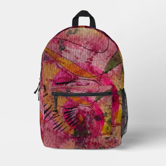 Wasserfarbe und Tinte Abstrakt schöne Malerei Art Bedruckter Rucksack (Vorderseite)