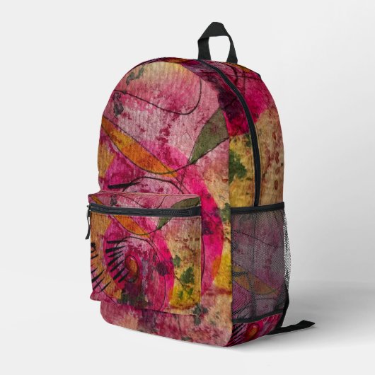 Wasserfarbe und Tinte Abstrakt schöne Malerei Art Bedruckter Rucksack (Rückseitige Ecke Rechts)