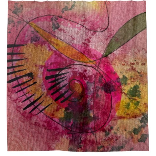Wasserfarbe und Tinte Abstrakt schöne Malerei Art Duschvorhang (Vorderseite)