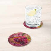 Wasserfarbe und Tinte Abstrakt schöne Malerei Art Runder Pappuntersetzer (Vor Ort)