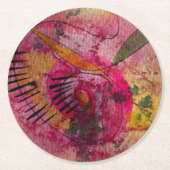 Wasserfarbe und Tinte Abstrakt schöne Malerei Art Runder Pappuntersetzer (Vorderseite)