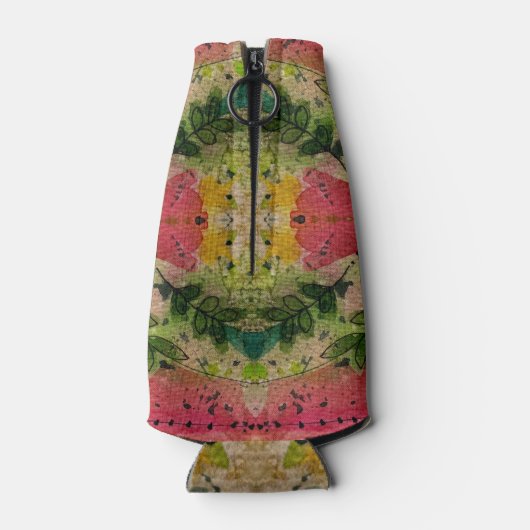 Wasserfarbe und Tinte Abstrakter Impressionismus K Flaschenkühler (Rückseite)