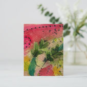 Wasserfarbe und Tinte Abstrakter Impressionismus K Postkarte (Stehend Vorderseite)