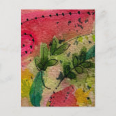 Wasserfarbe und Tinte Abstrakter Impressionismus K Postkarte (Vorderseite)