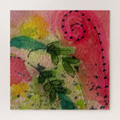 Wasserfarbe und Tinte Abstrakter Impressionismus K Puzzle (Horizontal)