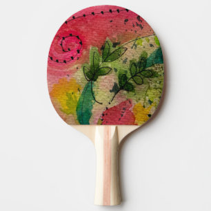 Wasserfarbe und Tinte Abstrakter Impressionismus K Tischtennis Schläger