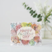 Wasserfarbe und Tinte Pastel Blumenstrauß Kunst, D Postkarte (Stehend Vorderseite)