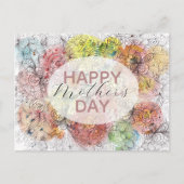 Wasserfarbe und Tinte Pastel Blumenstrauß Kunst, D Postkarte (Vorderseite)