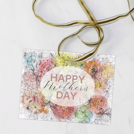 Wasserfarbe und Tinte Pastel Blumenstrauß Kunst, D Postkarte