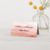 Wasserfarbe und Zweig Japandi Hochzeit Platzkarte (Vorderseite)