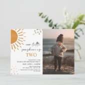 Wasserfarbe Unser kleines Sonnenschein-Foto Geburt Einladung (Stehend Vorderseite)