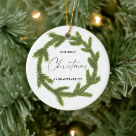 Wasserfarbe Unsere ersten Weihnachten als Großelte Keramik Ornament