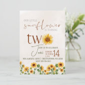 Wasserfarbe Unsere kleine Sonnenblume, zweite Gebu Einladung (Stehend Vorderseite)