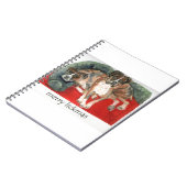 Wasserfarbe unserer Boxer "Merry Lickmas" Notizblock (Linke Seite)