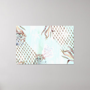 Wasserfarbe unter dem blass türkisfarbenen Meer Leinwanddruck