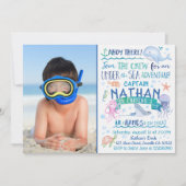 Wasserfarbe unter dem Meer Einladen mit Foto Einladung (Vorderseite)