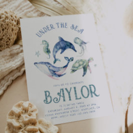 Wasserfarbe unter dem Meer Einladung