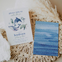 Wasserfarbe unter dem Meer Einladung zum Geburtsta