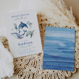 Wasserfarbe unter dem Meer Einladung zum Geburtsta