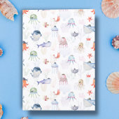 Wasserfarbe unter dem Meer Es ist eine Kinderdusch Einladung