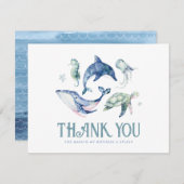 Wasserfarbe unter dem Meer Flat Danke Karte (Vorne/Hinten)