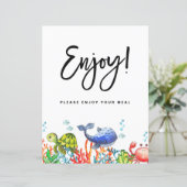 Wasserfarbe unter dem Meer Genießen Sie Ihre Mahlz (Stehend Vorderseite)