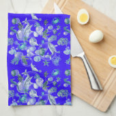 Wasserfarbe unter dem Meer Geschirrtuch (Viertel Falte)